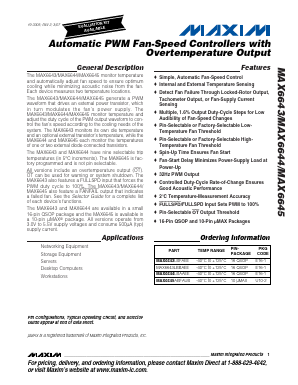 MAX6644 Datasheet PDF Maxim Integrated