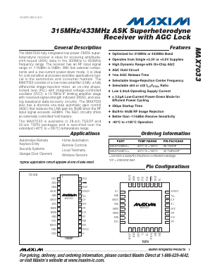 MAX7033EUI+ Datasheet PDF Maxim Integrated