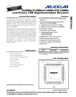 MAX7042 Datasheet PDF Maxim Integrated