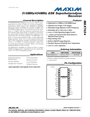 MAX7034AUI/V+T Datasheet PDF Maxim Integrated