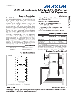 MAX7300 Datasheet PDF Maxim Integrated