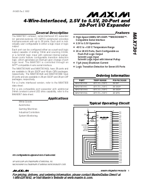 MAX7301AGL Datasheet PDF Maxim Integrated