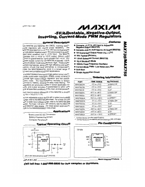 MAX755CSA Datasheet PDF Maxim Integrated