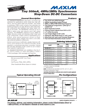 MAX8640YELT25+T Datasheet PDF Maxim Integrated