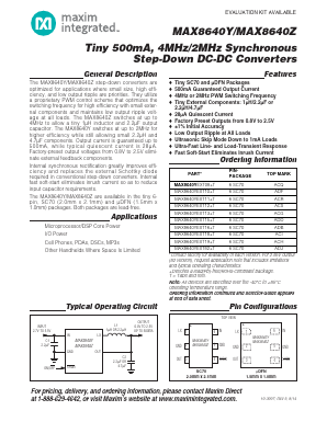 MAX8640YEXT25 Datasheet PDF Maxim Integrated