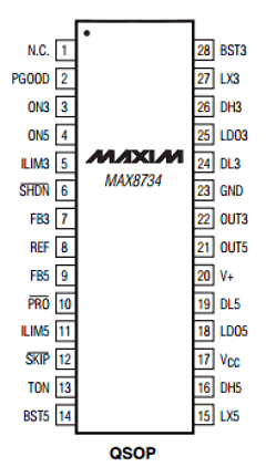 MAX8734 Datasheet PDF Maxim Integrated