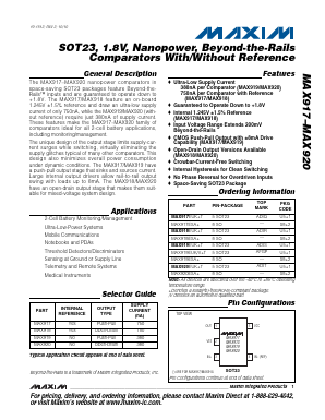 MAX920 Datasheet PDF Maxim Integrated