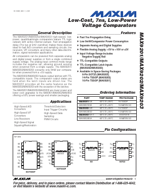 MAX9203 Datasheet PDF Maxim Integrated