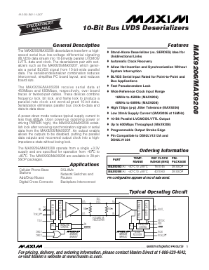 MAX9208EAI Datasheet PDF Maxim Integrated