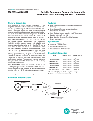 MAX9925AUB Datasheet PDF Maxim Integrated
