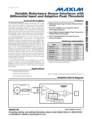 MAX9925 Datasheet PDF Maxim Integrated