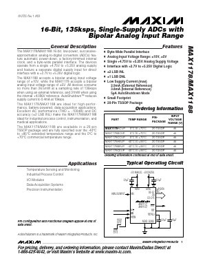 MAX1178 Datasheet PDF Maxim Integrated