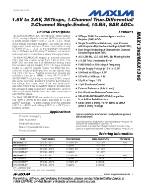 MAX1395 Datasheet PDF Maxim Integrated