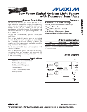 MAX44007EDT+ Datasheet PDF Maxim Integrated