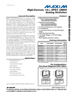 MAX4655ETA Datasheet PDF Maxim Integrated