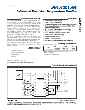 MAX6622UE9A+ Datasheet PDF Maxim Integrated