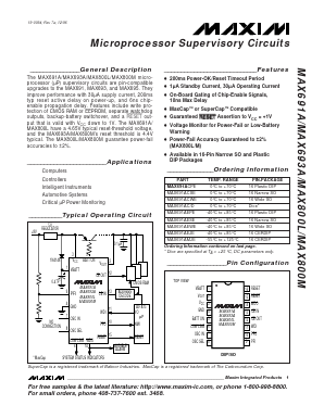 MAX691AD Datasheet PDF Maxim Integrated