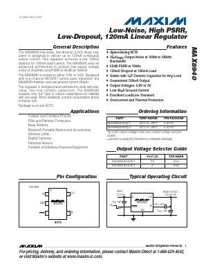 MAX8940EXKXY+T Datasheet PDF Maxim Integrated