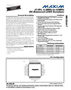 MAX9247GCM+ Datasheet PDF Maxim Integrated