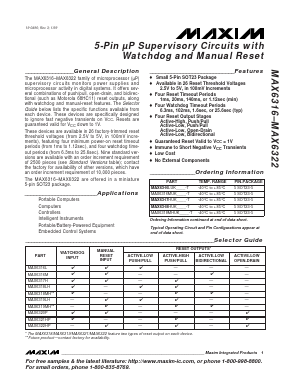 MAX6319LHUK46CY-T Datasheet PDF Maxim Integrated