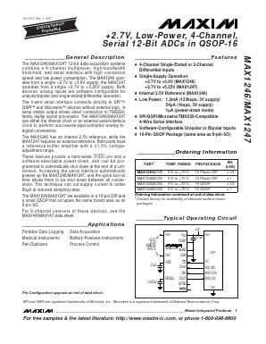 MAX1246BCPE Datasheet PDF Maxim Integrated