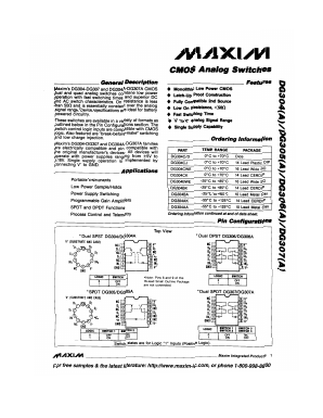 DG304 Datasheet PDF Maxim Integrated