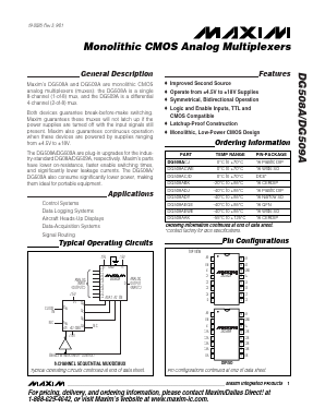 DG508A Datasheet PDF Maxim Integrated