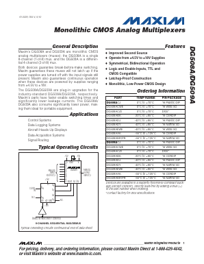 DG508A Datasheet PDF Maxim Integrated