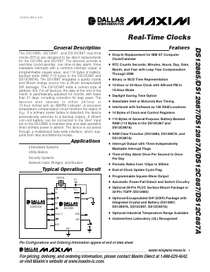 DS12885S-R Datasheet PDF Maxim Integrated