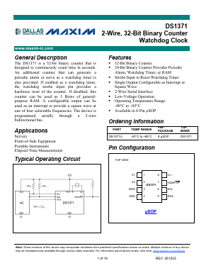 DS1371 Datasheet PDF Maxim Integrated