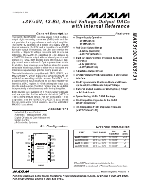 MAX5131 Datasheet PDF Maxim Integrated