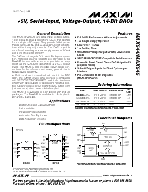 MAX544 Datasheet PDF Maxim Integrated