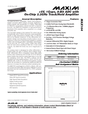 MAX104 Datasheet PDF Maxim Integrated