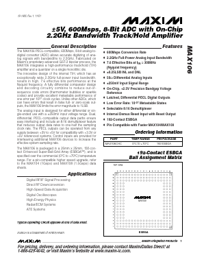 MAX106 Datasheet PDF Maxim Integrated