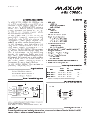 MAX1103 Datasheet PDF Maxim Integrated
