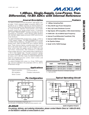 MAX1078ETC+T Datasheet PDF Maxim Integrated