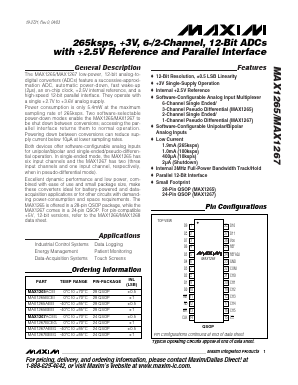 MAX1265AEEI-T Datasheet PDF Maxim Integrated