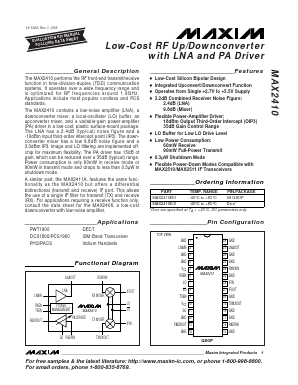 MAX2410 Datasheet PDF Maxim Integrated