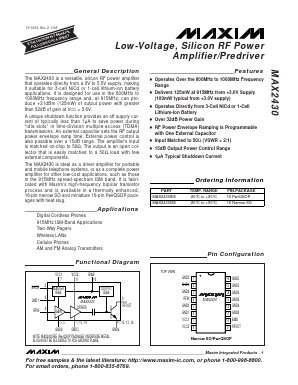 MAX2430 Datasheet PDF Maxim Integrated