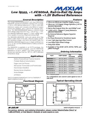MAX4036EXK-T Datasheet PDF Maxim Integrated