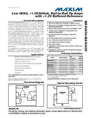 MAX4036AAXK+T Datasheet PDF Maxim Integrated