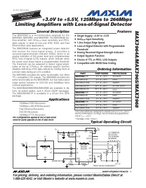 MAX3964 Datasheet PDF Maxim Integrated