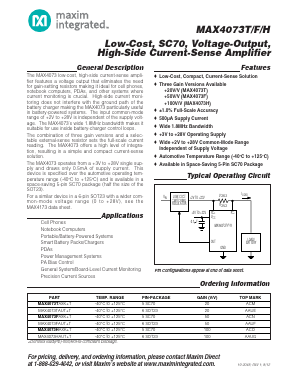 MAX4073TAXK-T Datasheet PDF Maxim Integrated