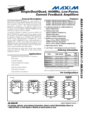 MAX4118ESA Datasheet PDF Maxim Integrated