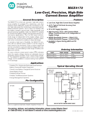 MAX4172ESA+ Datasheet PDF Maxim Integrated