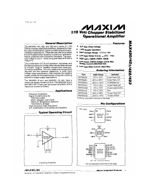 MAX420EPA Datasheet PDF Maxim Integrated