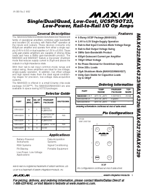 MAX4323EBT Datasheet PDF Maxim Integrated