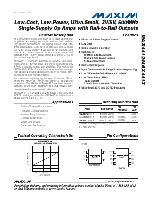 MAX4413EKA-T Datasheet PDF Maxim Integrated