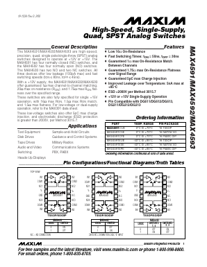 MAX4593CPE Datasheet PDF Maxim Integrated