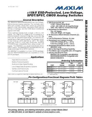 MAX4561EUT Datasheet PDF Maxim Integrated
